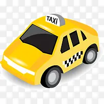 卡通黄色出租车