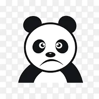 可爱卡通风格熊猫沮丧表情矢量图
