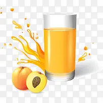 鲜榨果汁黄色黄桃汁