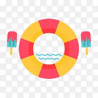 彩色夏日泳圈设计图