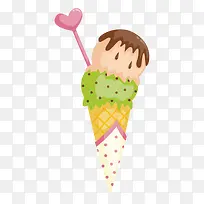 夏天可爱冰淇淋插画