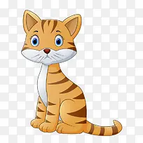 一只发呆的猫卡通手绘