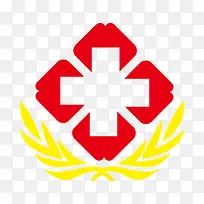 卡通红十字黄色叶子