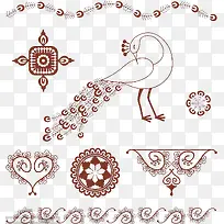 孔雀尾巴简笔画