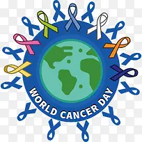 彩色丝带世界癌症日