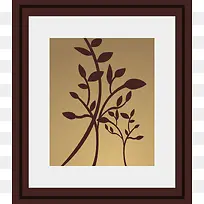 褐色植物木质画架