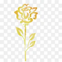 手绘金色玫瑰花设计