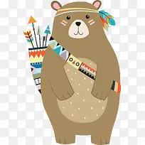 卡通熊动物装饰图案