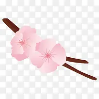 卡通手绘粉色的桃花