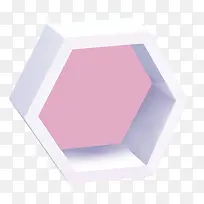 粉色立体六边形