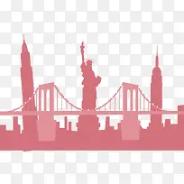 粉红色的美国纽约