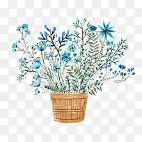 卡通蓝色花朵