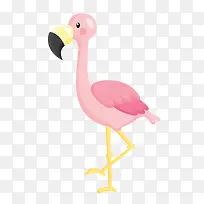 卡通粉红色的火烈鸟设计