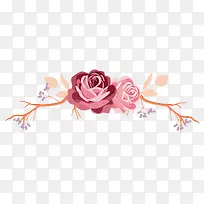 古典玫瑰花欧式花纹分割线免费下