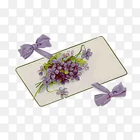 紫色蝴蝶结花签