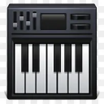 钢琴键盘深黑的图标
