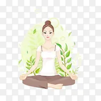 韩国瑜伽美女插画