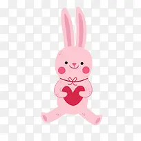 粉色可爱兔子矢量图