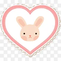 粉色兔子头像贴纸