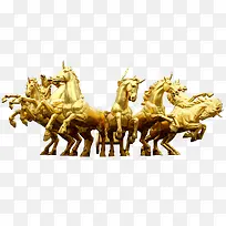 卡通金色的马免抠图