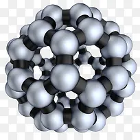 银色圆形3d纳米球体分子结构素材
