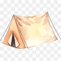 水彩手绘野外帐篷