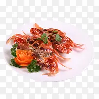 白盘子的螃蟹美食