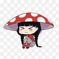 矢量蘑菇少女