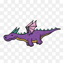 紫色卡通的恐龙怪物