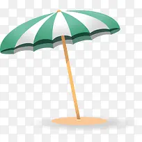 夏季绿色条纹沙滩伞