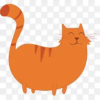 矢量手绘橙色可爱猫咪