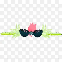 花朵树叶分割线