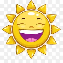 卡通大笑快乐的太阳设计
