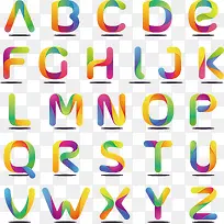 矢量图彩色英语字母