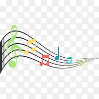 彩色跳动的音符素材图