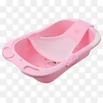 粉色婴儿T形浴网洗澡盆