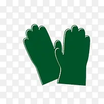卡通绿色手套png图标