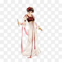 古风美女墨香娴静执笔书画女子