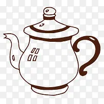 手绘卡通创意茶壶
