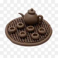 茶壶和茶杯软陶作品