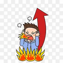 气的火冒三丈的男孩
