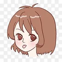 短发美女卡通顾客