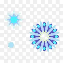 蓝色抽象花朵花纹矢量
