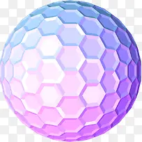 六边形立体几何紫色彩球