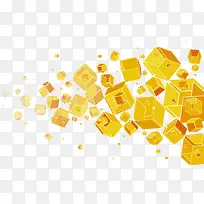 金色正方体群背景矢量素材