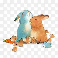 兔子家族图片素材