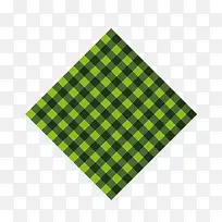 矢量手绘绿色格子手帕