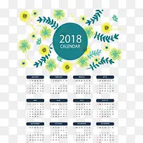 黄色花朵2018日历