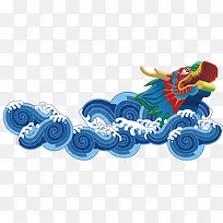 卡通蓝色龙云彩效果