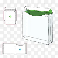 简约盒子包装结构模型免抠
